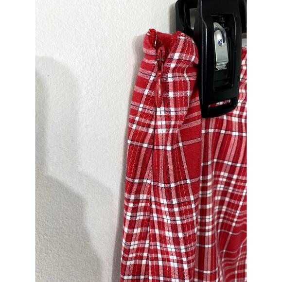 Vintage 90's Norton Studio Petites Red Plaid Lightweight Mini Skirt Sz 6P - Picture 5 of 9
